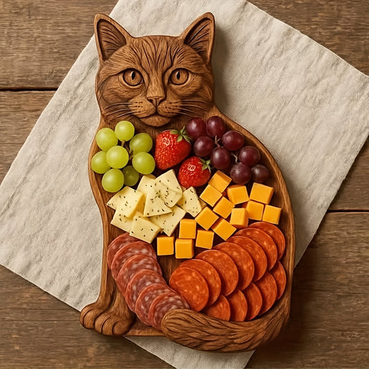 Handmade Octopus Turtle Cat Shaped Charcuterie Board Artificial Wood Serving Tray for Parties
