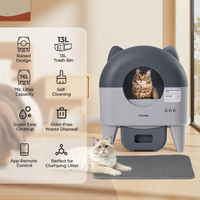 Automatic Self Cleaning Cat Litter Box App Control Plus