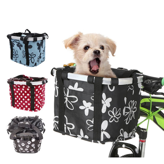 Foldable Cloth Bicycle Carrier Basket for Cats and Small Dogs - Stylish Bike Bag in Multiple Colors