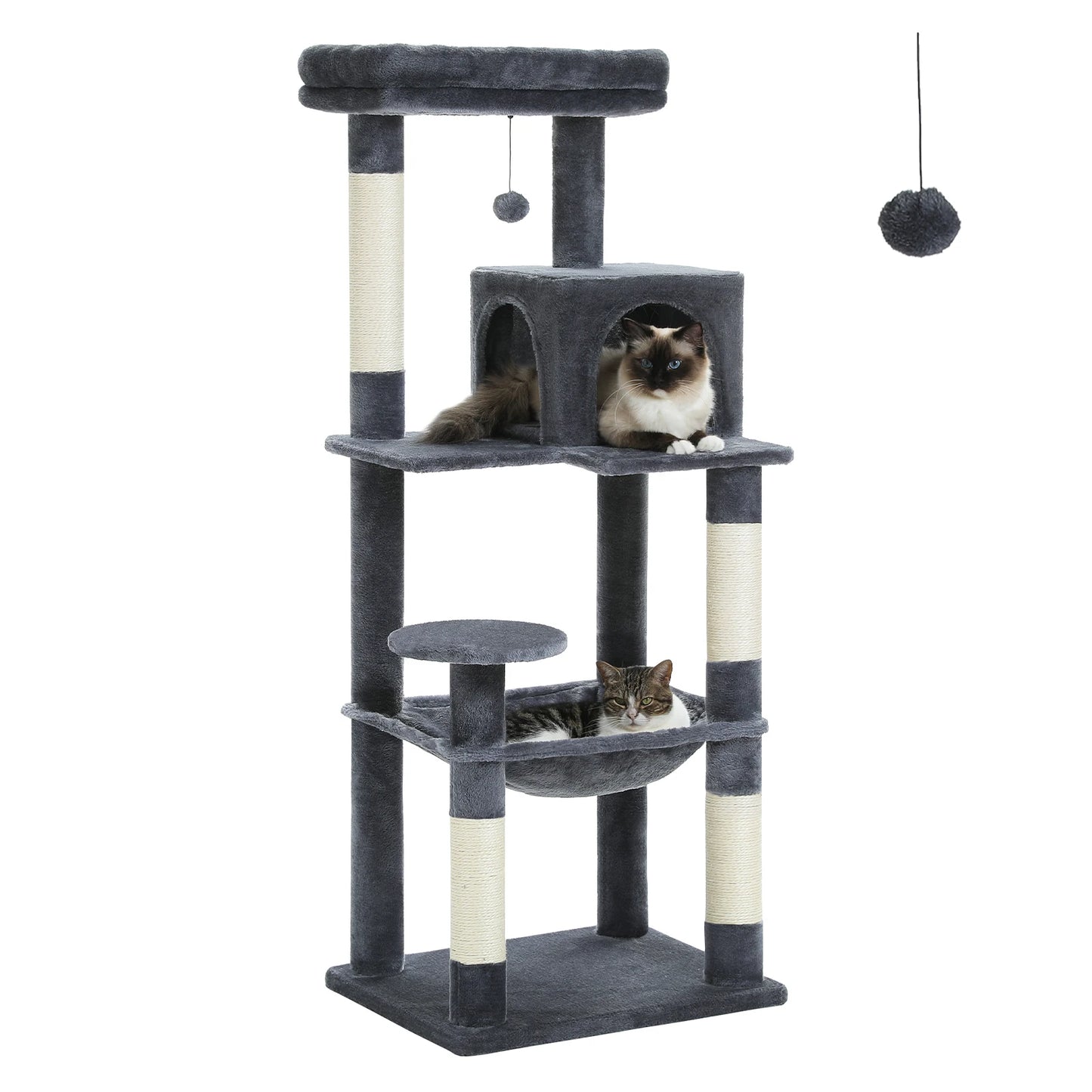 5 Level Indoor Cat Tree With Hammock And Sisal Posts