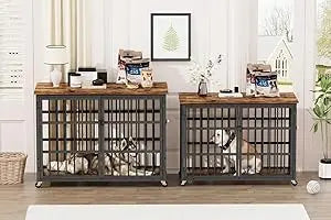 Grey Wrought Iron Dog Crate With Side Openings And Doors