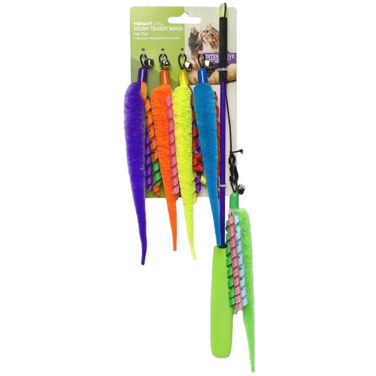 Worm Teaser Wand Cat Toy for Fun Exercise and Interaction with Free Shipping