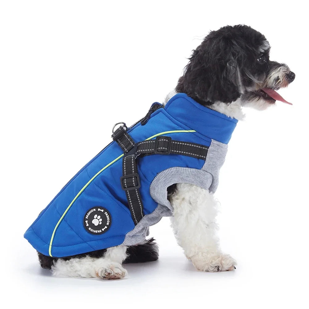 Waterproof Winter Dog Jacket With Harness Reflective Coat For All Sizes