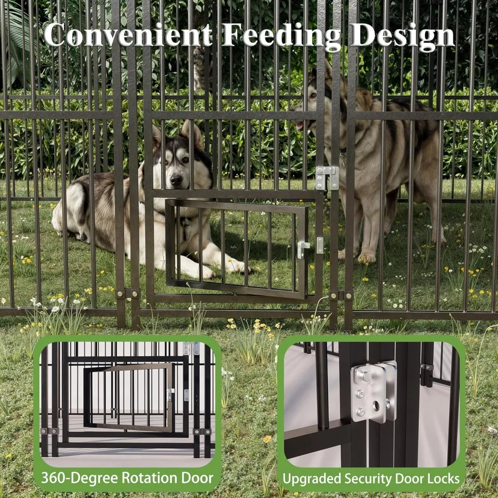 Large Outdoor Dog Kennel 10x10 Feet Heavy Duty Cage With Roof And Safety Locks