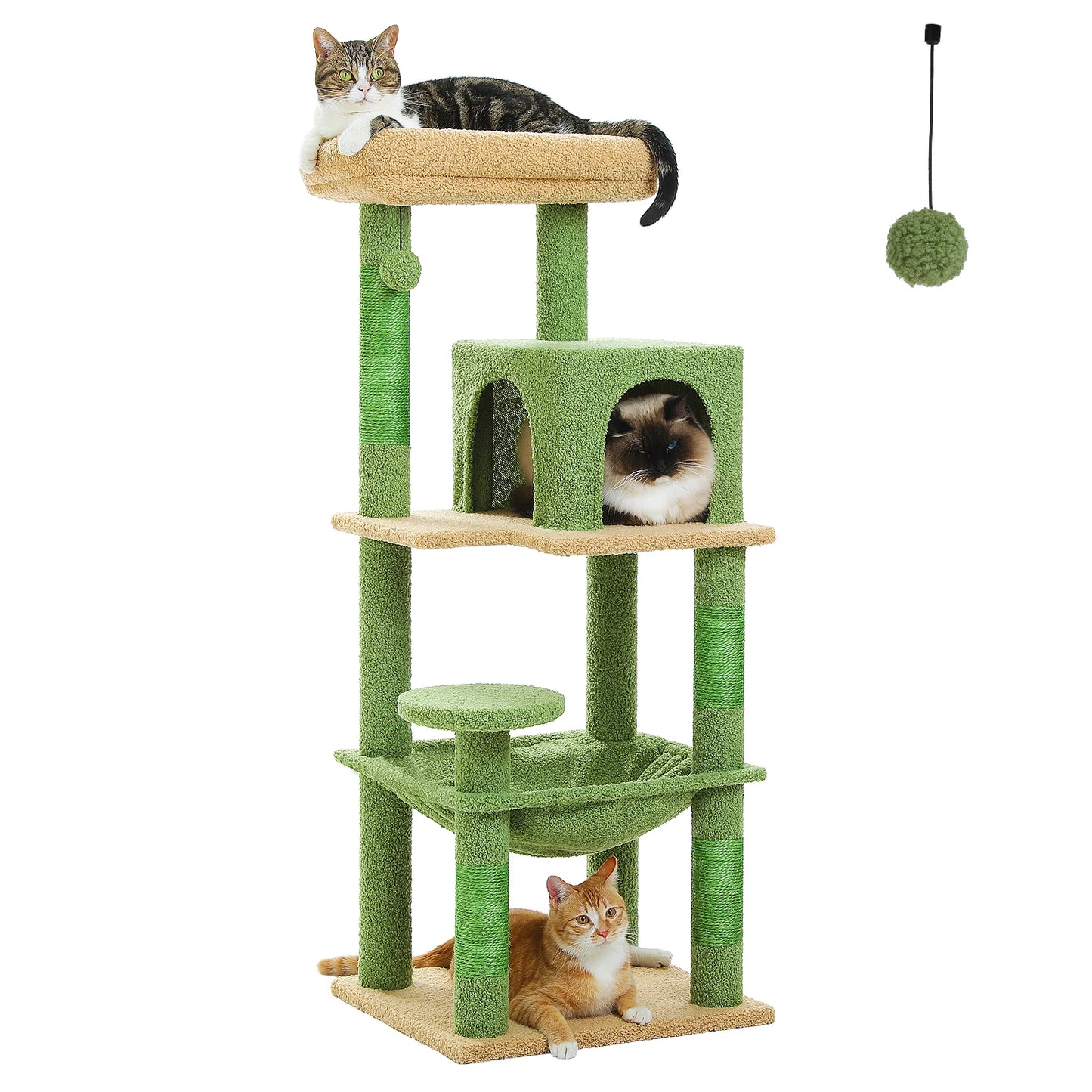 Indoor Cat Tree 5 Level Tower With Metal Frame Top Perch