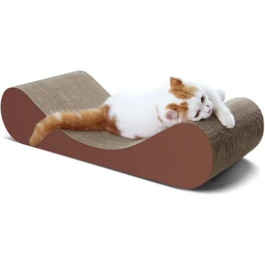 Durable Cat Scratcher Lounge Bed Cardboard Pad Prevents Furniture Damage for Happy Cats