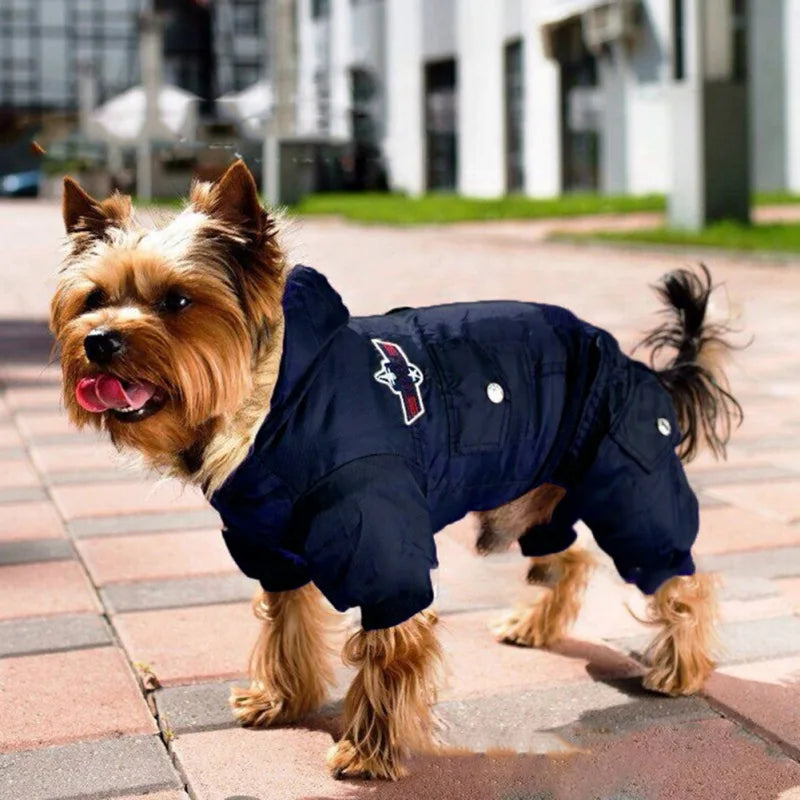 Winter Warm Dog Jacket With Hooded Padded Coat Small Dogs