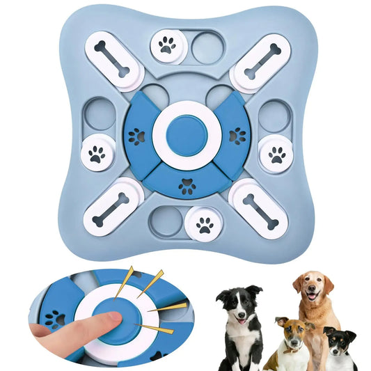 Interactive Dog Toy Slow Feeder Puzzle Bowl for Smart Dogs and Cats Food Dispenser Game