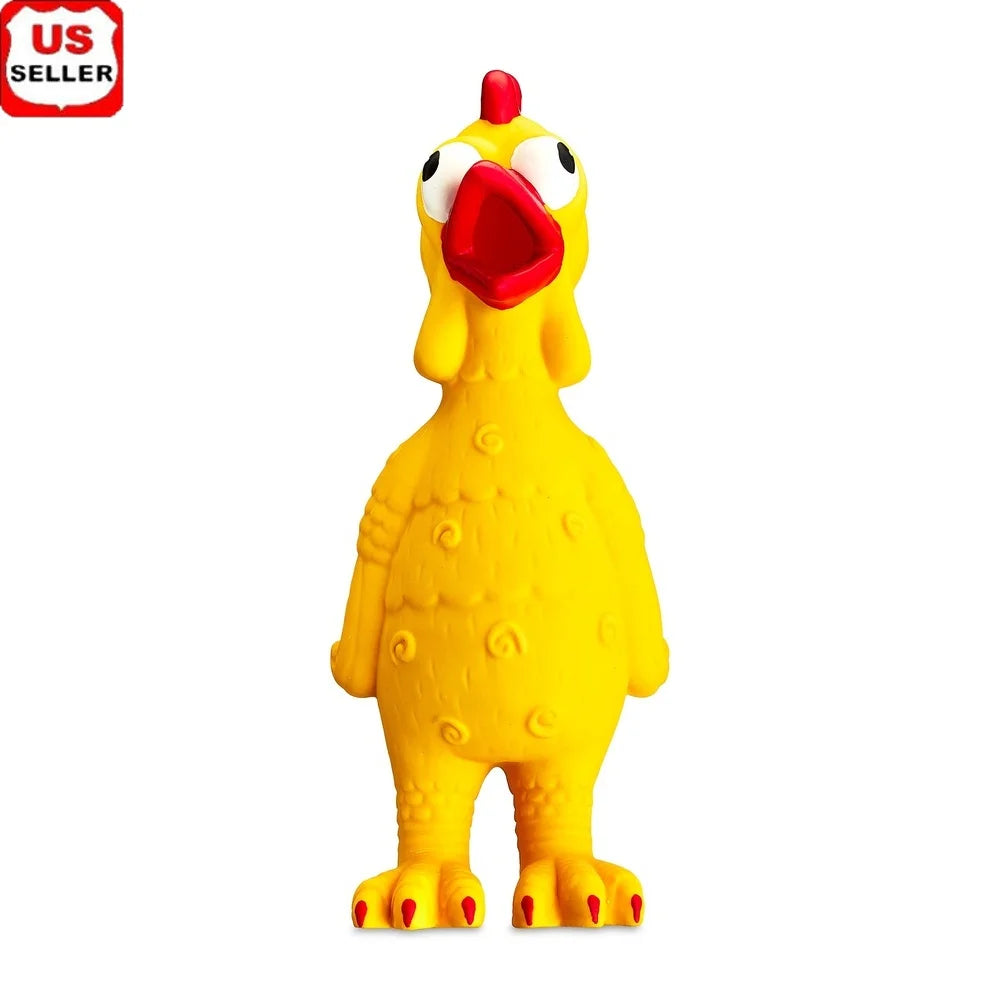Screaming Chicken Dog Toy Durable Latex Chew Level 2 Indoor Fetch Toy