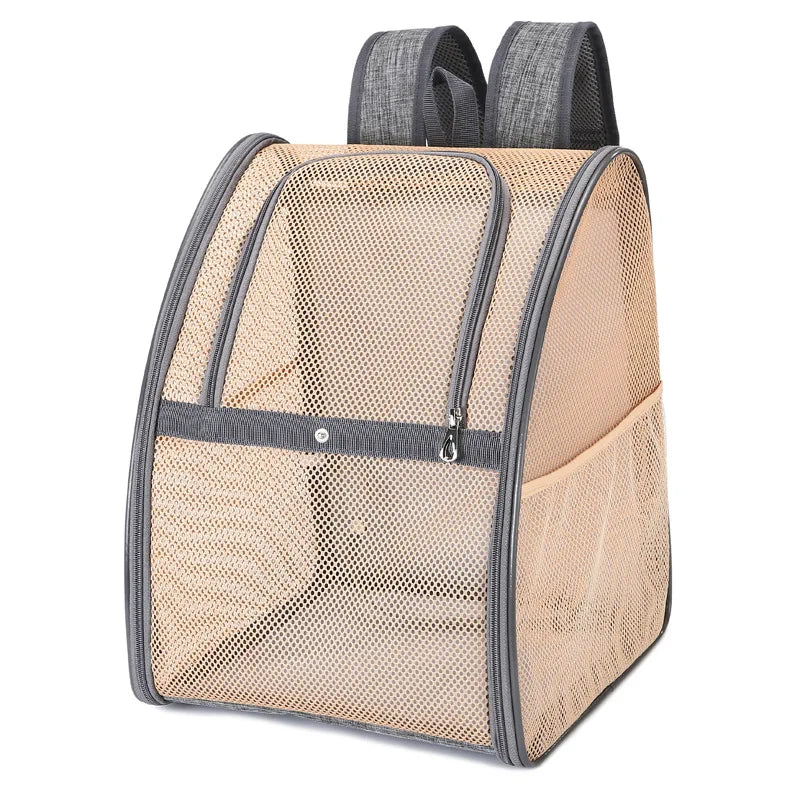 Breathable Mesh Double Shoulder Dog And Cat Travel Backpack