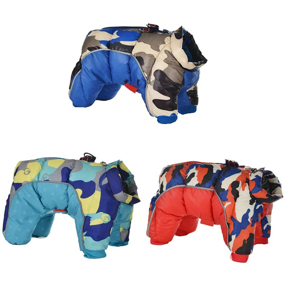 Autumn Winter Padded Dog Coat Jacket Reflective Waterproof