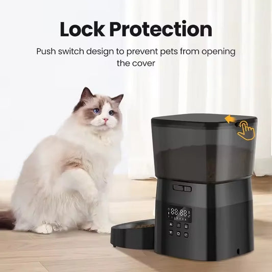 ROJECO Automatic Pet Feeder Button Version Smart Control Dispenser
