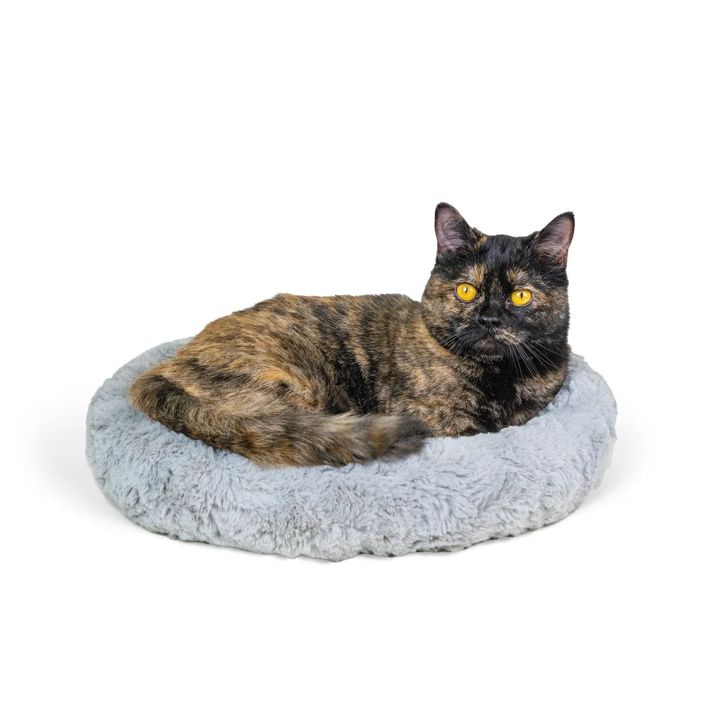 3 Pack Self Warming Faux Fur Donut Cat Beds for Joint Relief Cozy Comfort