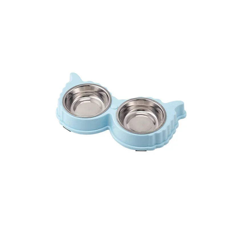 Pet Cute Plastic Food Water Bowls for Cats Dog Dishes with Anti Slip Design