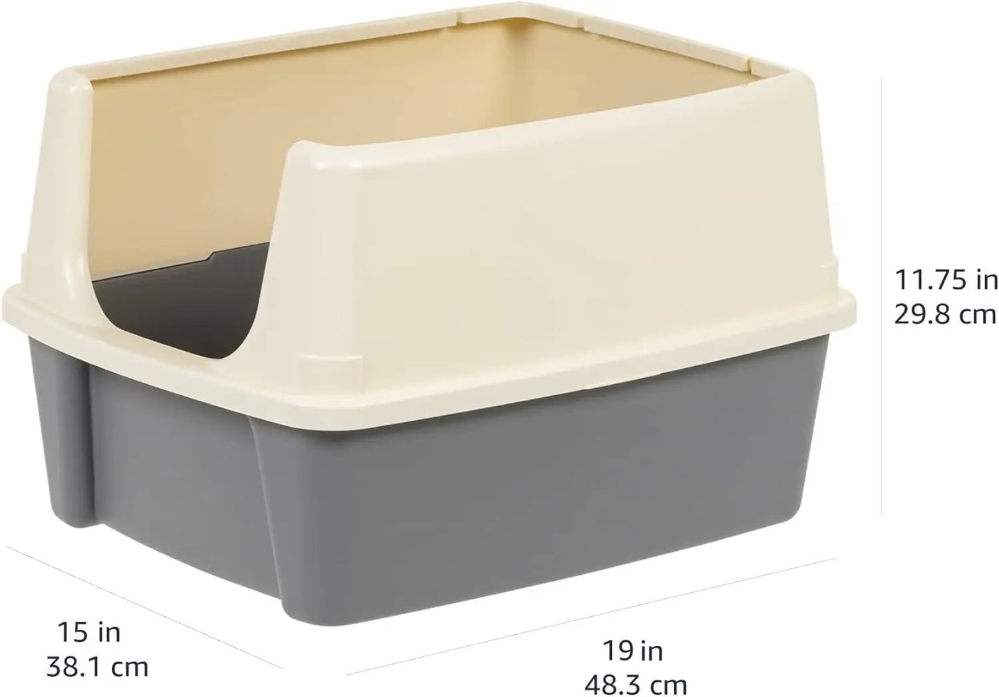 Large Cat Litter Box With High Sides Open Top Scoop