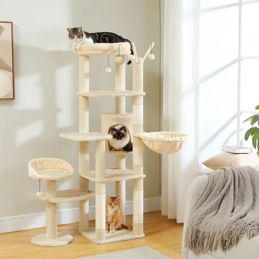 Cactus Tall Cat Tree for Large Cats Multi-Level Indoor Condo