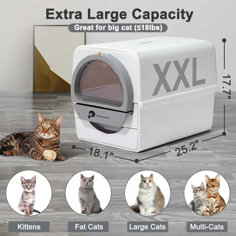 Semi Automatic Self Cleaning Cat Litter Box for Large Cats