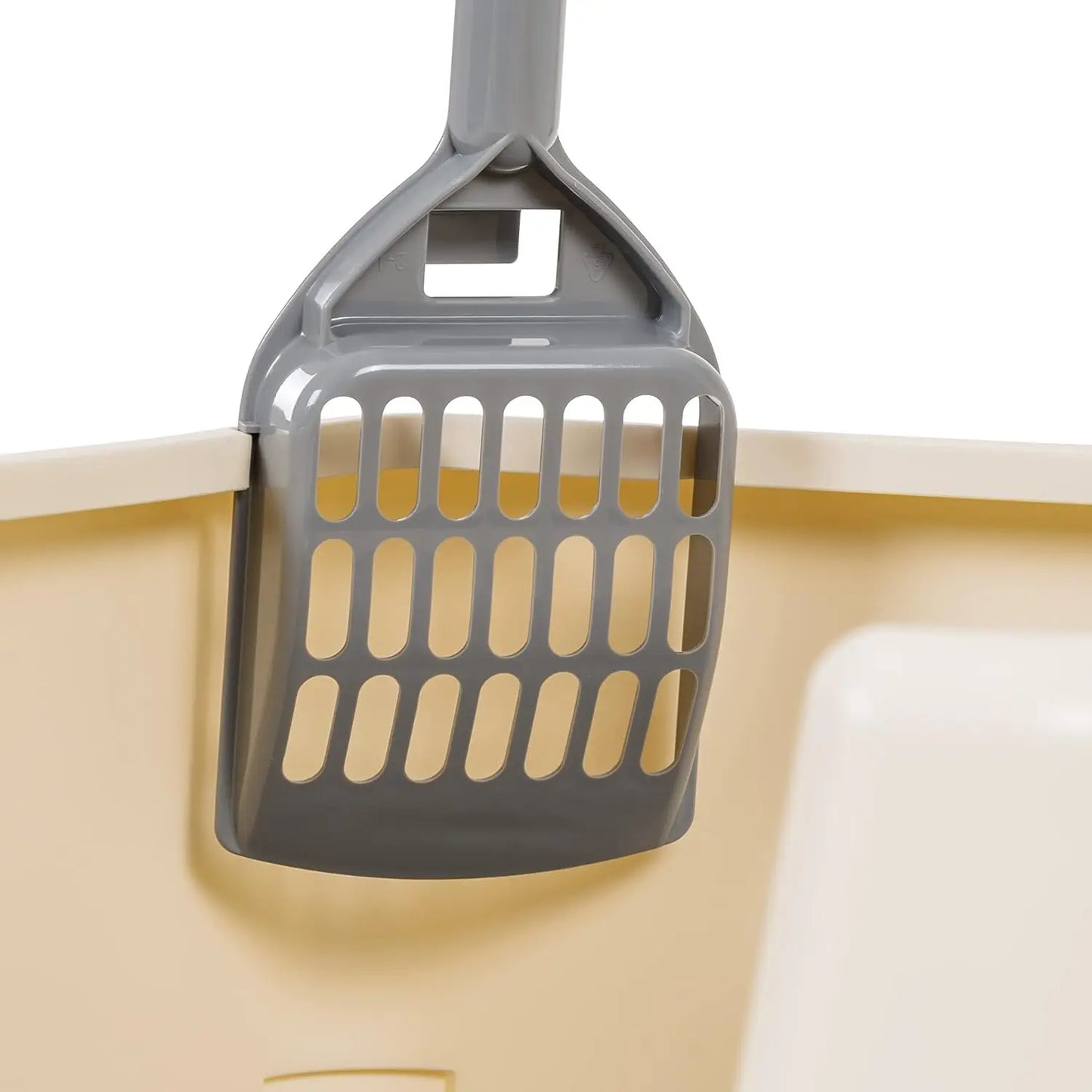Large Cat Litter Box With High Sides Open Top Scoop