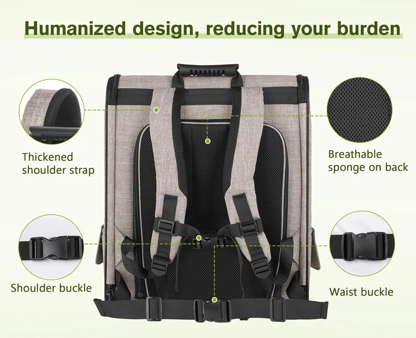 Expandable Pet Carrier Backpack With Breathable Mesh 17 Lbs