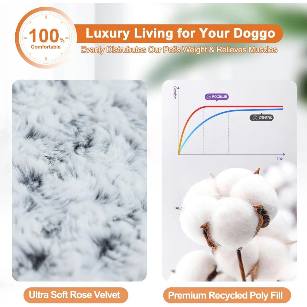 Deluxe Washable XXL Dog Bed Crate Mat 48 Inch Anti Slip for Large Dogs