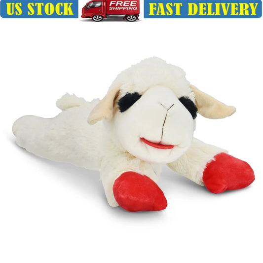 Jumbo Lamb Chop Plush Dog Toy With Squeaker 18 Inch Cuddly Fetch Toy