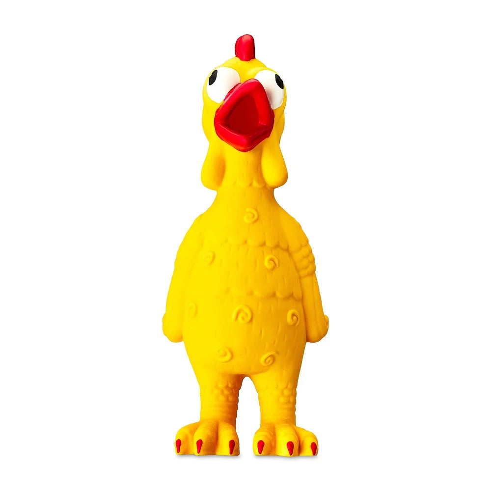 Screaming Chicken Dog Toy Durable Latex Chew Level 2 Indoor Fetch Toy