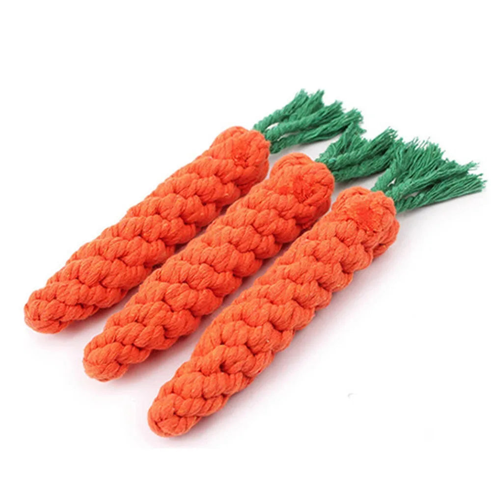 Durable Carrot Rope Dog Toy For Chewing And Teeth Cleaning