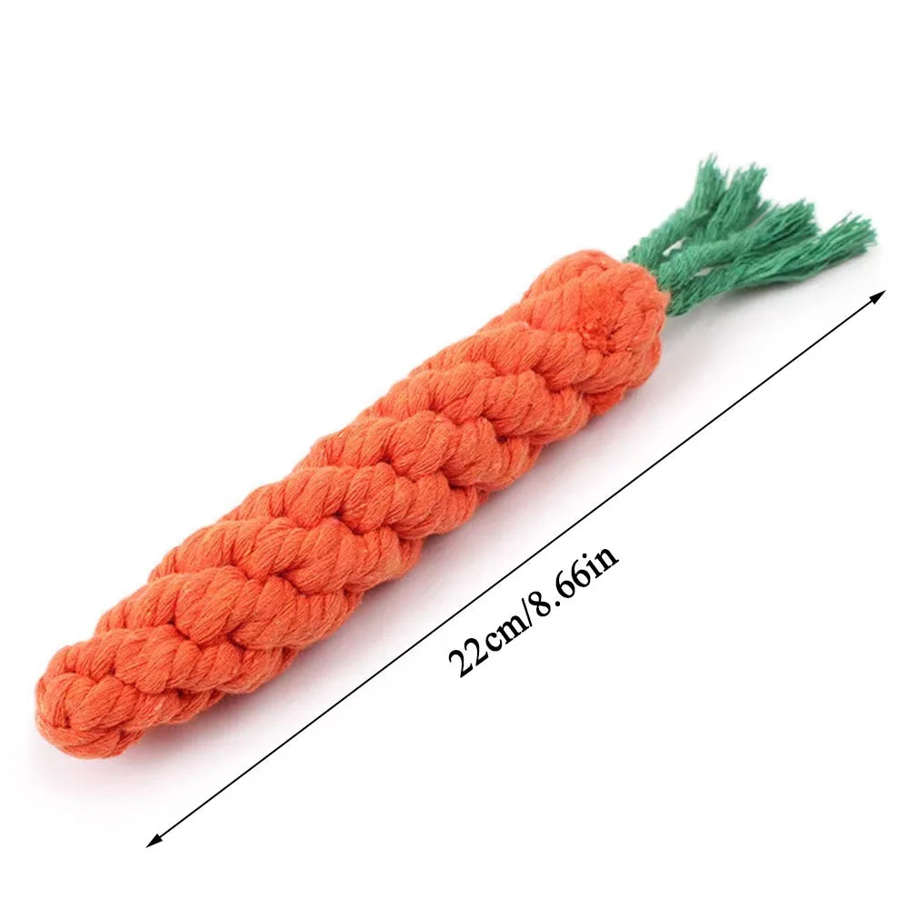 Durable Carrot Rope Dog Toy For Chewing And Teeth Cleaning