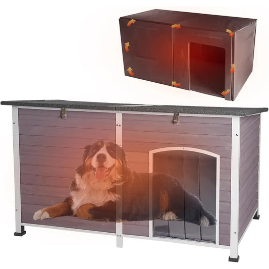 Extra Large Insulated Outdoor Dog Kennel With Movable Insulation Liner