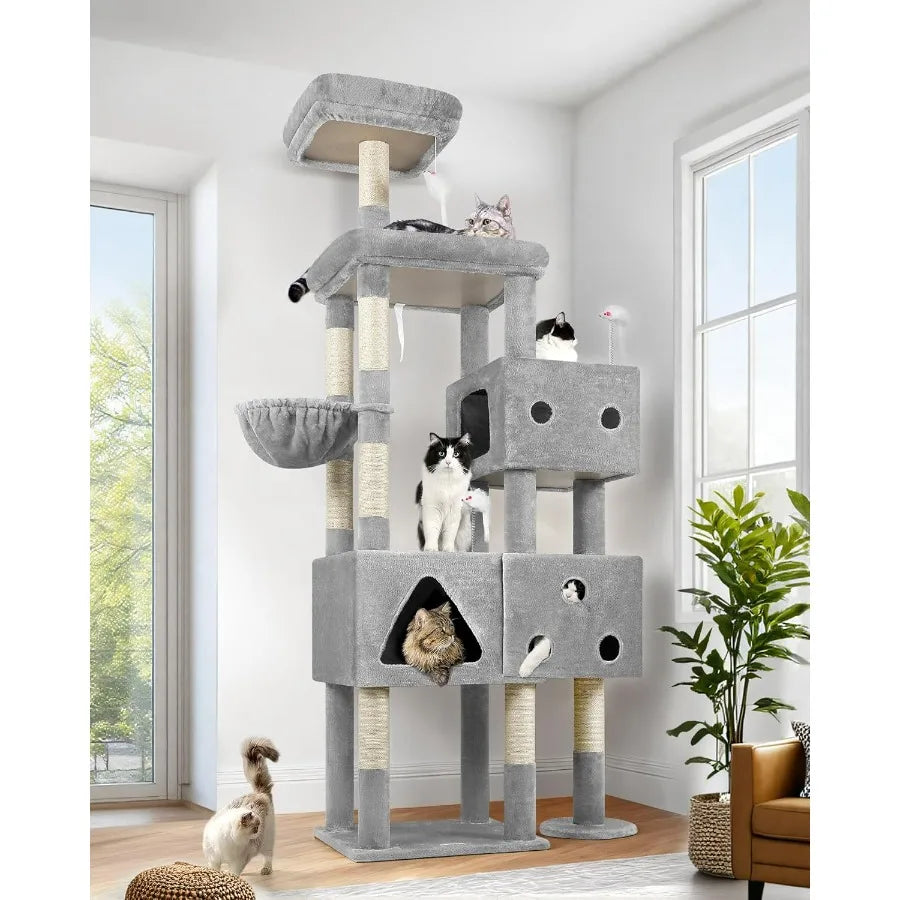 81 Inch Extra Large Cat Tower For Big Cats Up To 20 Lbs