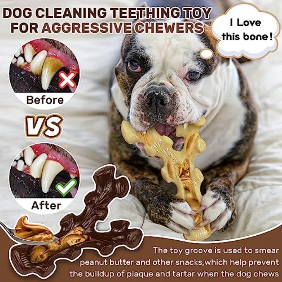 2 Pack Durable Dog Chew Toys For Aggressive Chewers Medium