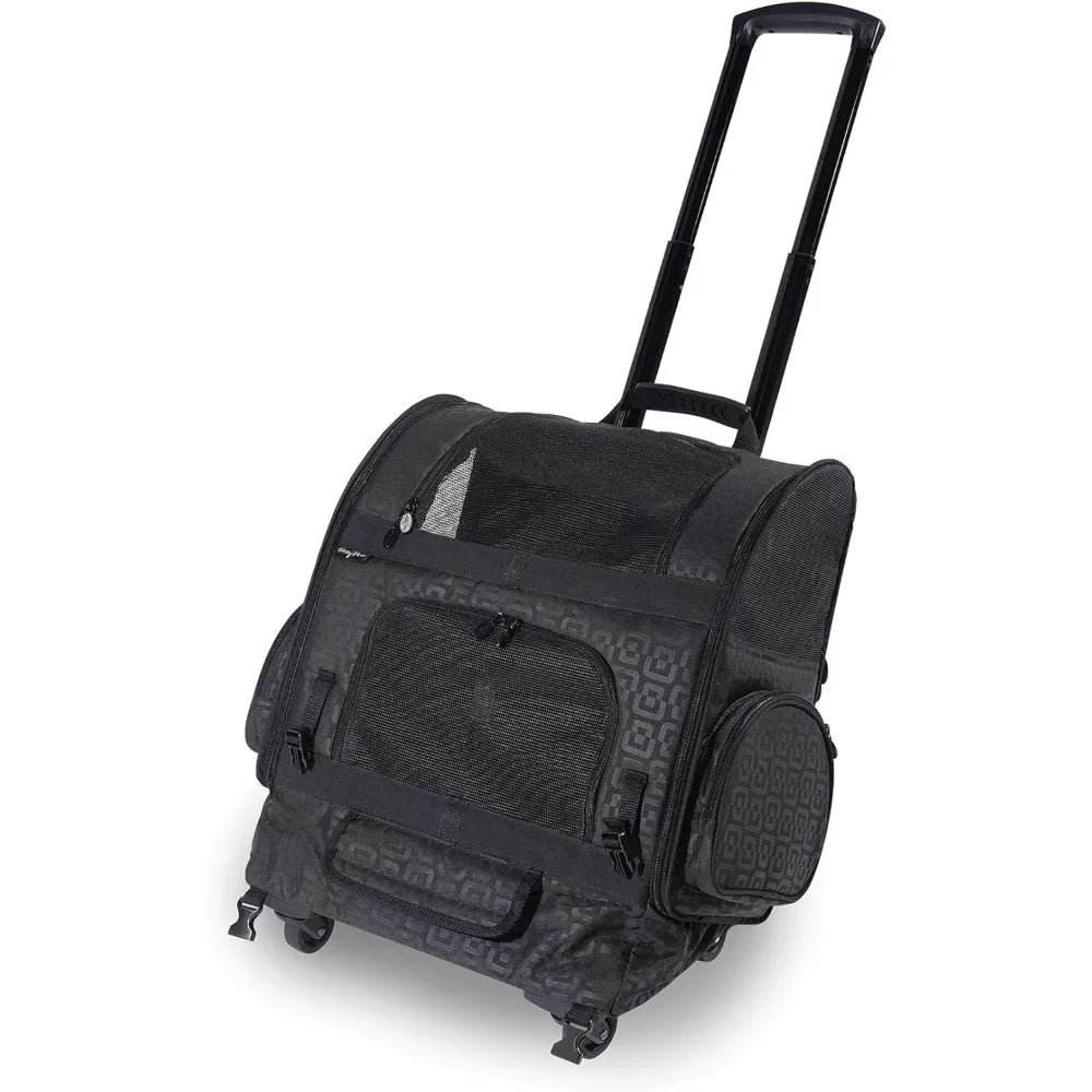 Large Black Dog Roller Carrier Bag With Front Access