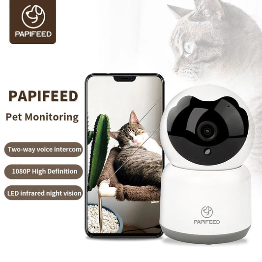 PAPIFEED Pet Feeding Monitor Wifi Remote Cat Camera 360 1080P