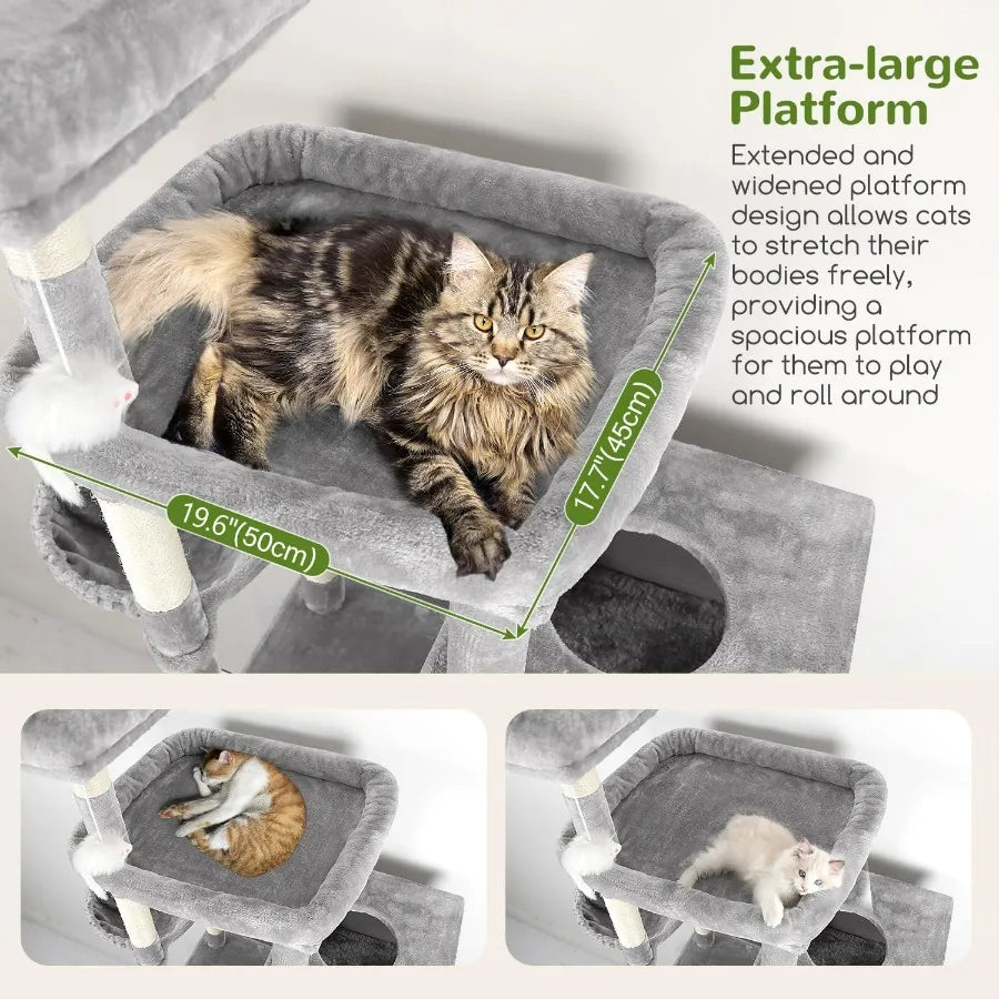 81 Inch Extra Large Cat Tower For Big Cats Up To 20 Lbs