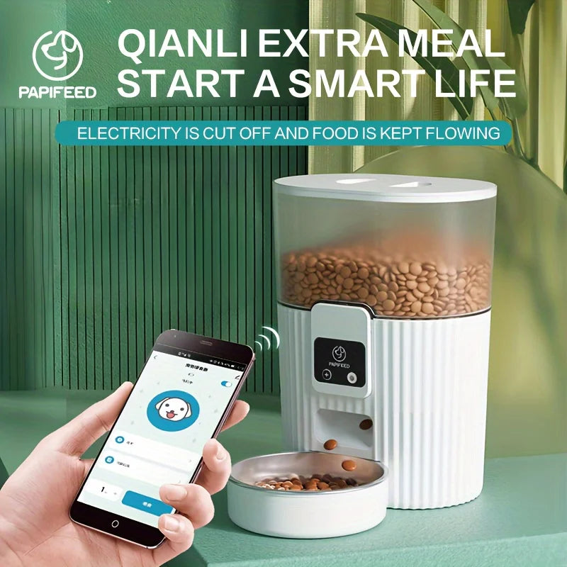 PAPIFEED Automatic Feeder for Cat Dog Fixed Food Dispenser with WiFi Remote