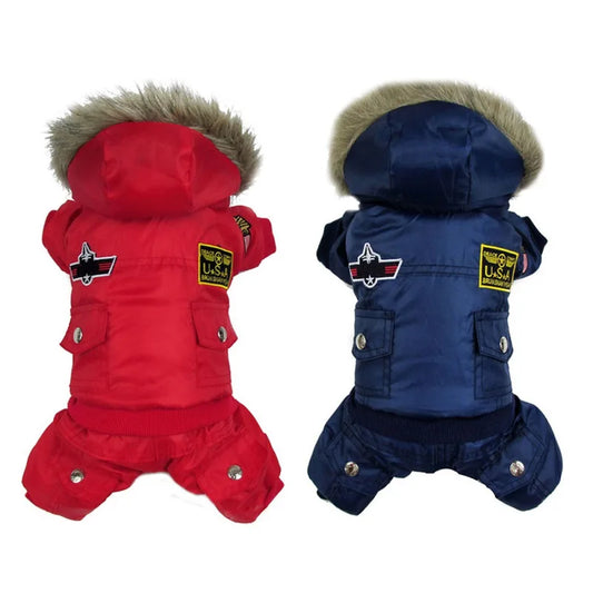 Winter Warm Dog Jacket With Hooded Padded Coat Small Dogs