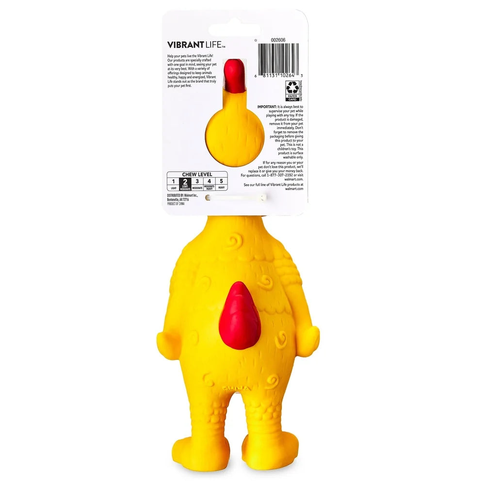 Screaming Chicken Dog Toy Durable Latex Chew Level 2 Indoor Fetch Toy