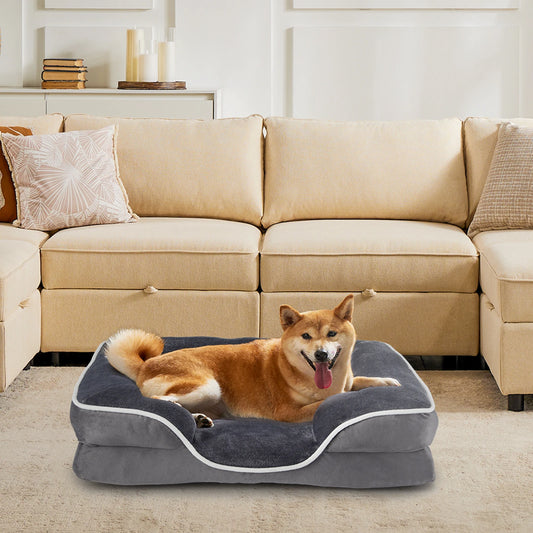 JHK Orthopedic Memory Foam Dog Bed for Small Pets with Washable Cover and Non-Slip Base