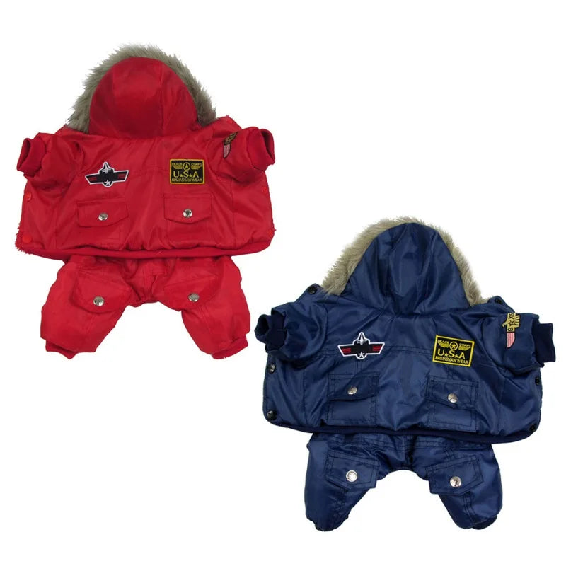 Winter Warm Dog Jacket With Hooded Padded Coat Small Dogs