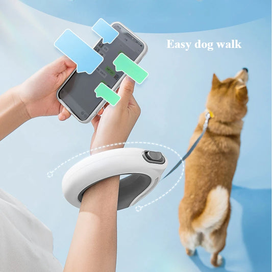 Automatic Pet Leash Retractable Adjustable Explosion-Proof Safety Lock Design Outdoor Walking Training Portable for Large Dogs