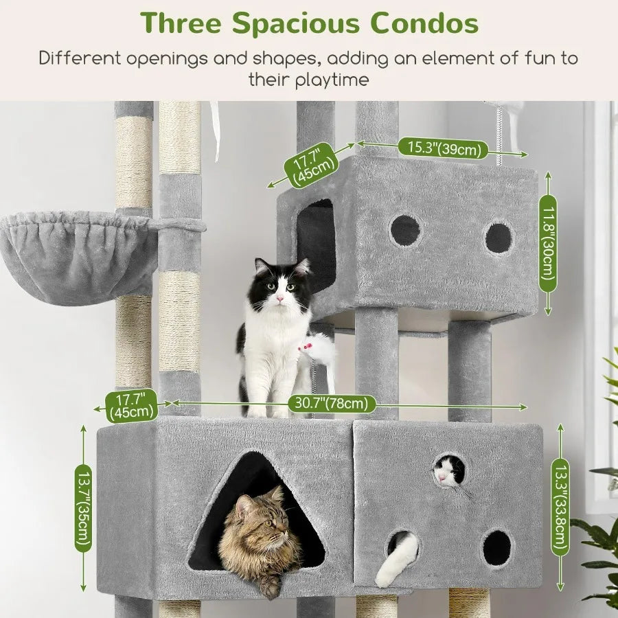 81 Inch Extra Large Cat Tower For Big Cats Up To 20 Lbs