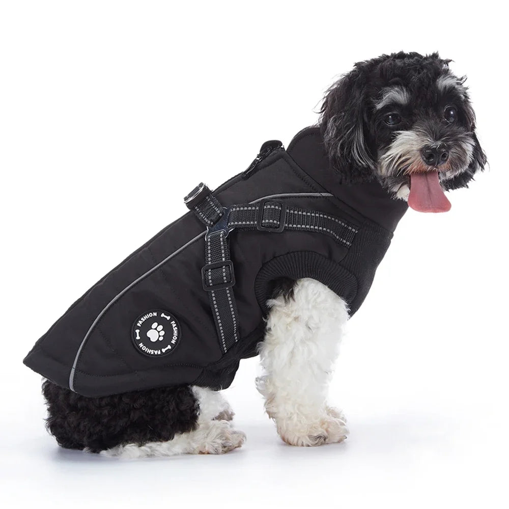 Waterproof Winter Dog Jacket With Harness Reflective Coat For All Sizes