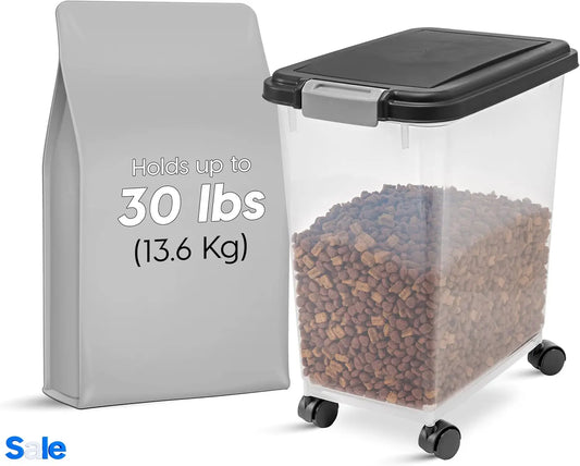 USA Airtight Dog Food Storage Container with Wheels 30 lbs for Pets