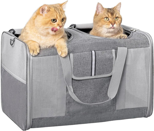 Large Cat Pet Carrier for Cat and Dog with Great Ventilation and Easy Mobility
