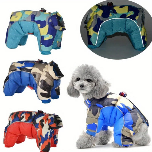 Autumn Winter Padded Dog Coat Jacket Reflective Waterproof