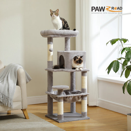 Indoor Cat Tree 5 Level Tower With Metal Frame Top Perch