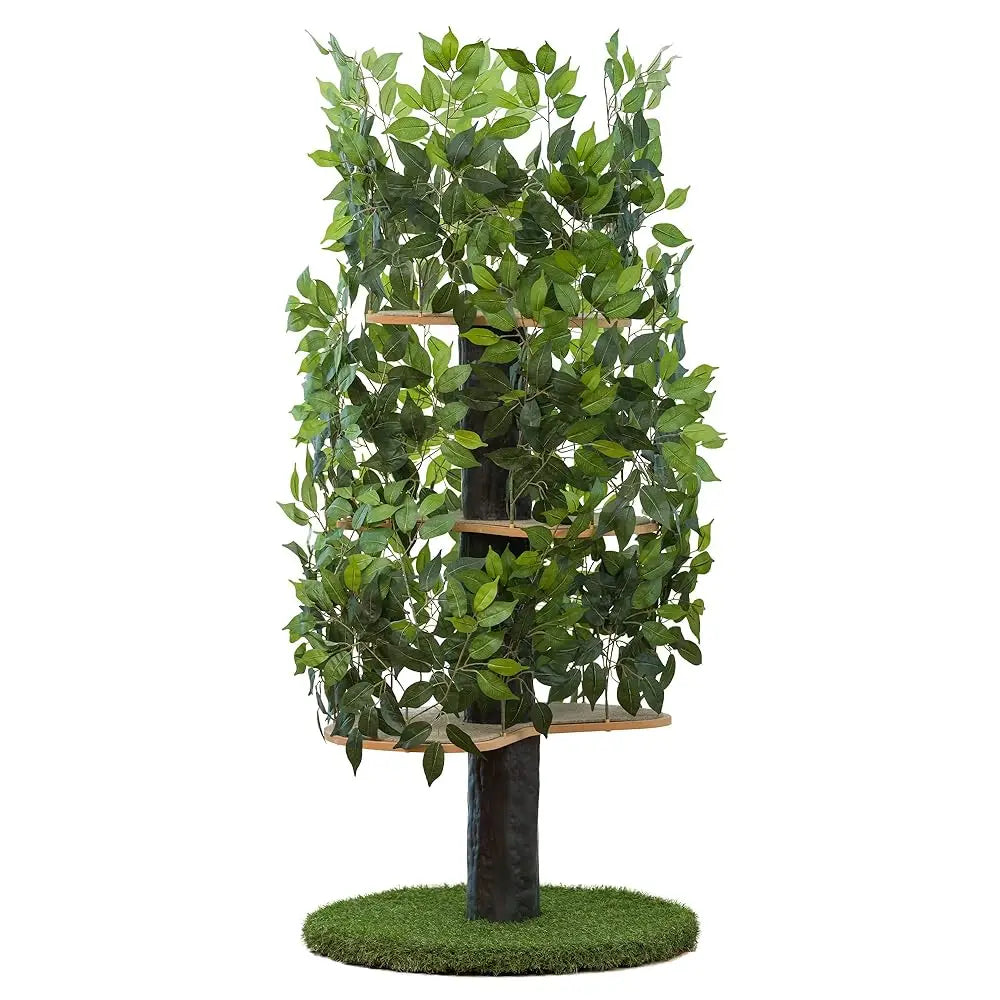USA Made Cat Tree With Leaves Indoor Cat Condo Multi Level