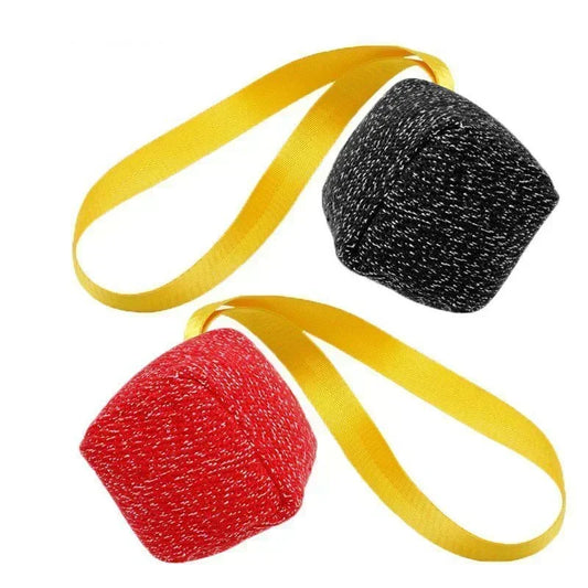 Large Interactive Chew Ball Toy for German Shepherd Training with Nylon Handle and Tug Pillow