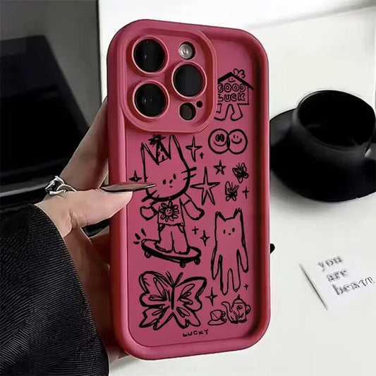 Cute Black Kitten Cat Phone Case for Google Pixel 9 8 7 8A 7A Pro XL Soft TPU Back Cover