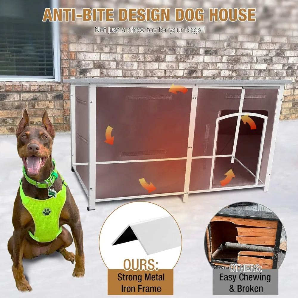 Extra Large Insulated Outdoor Dog Kennel With Movable Insulation Liner